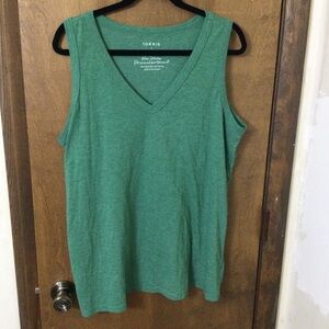 Torrid 1 1X Green Sleeveless Relaxed Tank Top